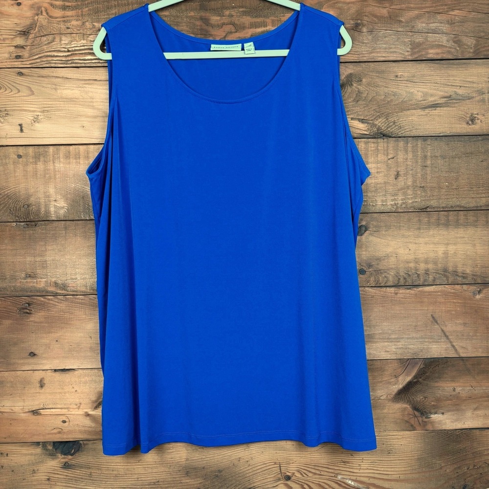 Susan Graver Tank Womens 3XP Sleeveless Scoop Neck Liquid Knit Pullover Top